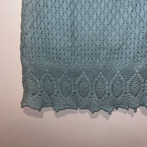 Athleta Womens Knit Lace Skirt S Green Textured Design Elastic Waistband Versati - Picture 4 of 9